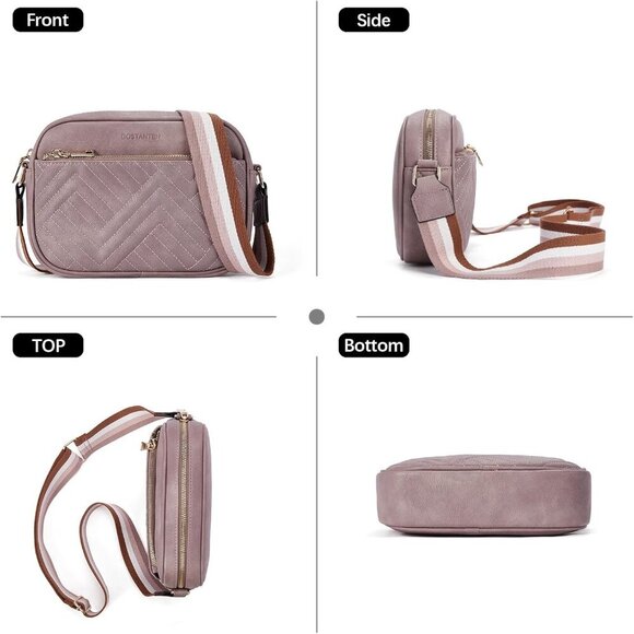 Women Purple Imported Vegan Leather Quilted Small Shoulder Crossbody Handbags - Picture 6 of 6